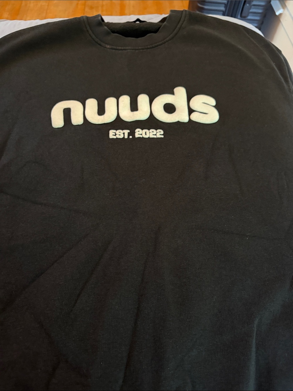 nuuds Black Sweatshirt with White Logo